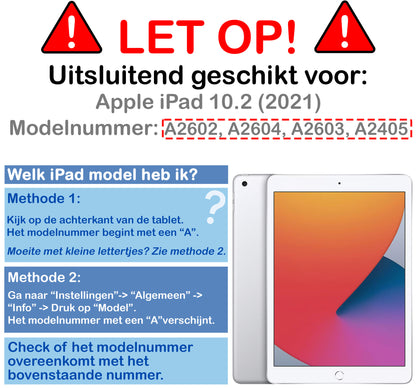 iPad 10.2 2021 Trifold Bookcase Luxe Hoes - Grijs