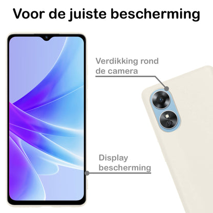 OPPO A17 Hoesje Siliconen Backcover Lichtgewicht - Wit