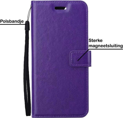 Samsung A32 5G Hoesje Bookcase Cover met Kaarthouder - Paars