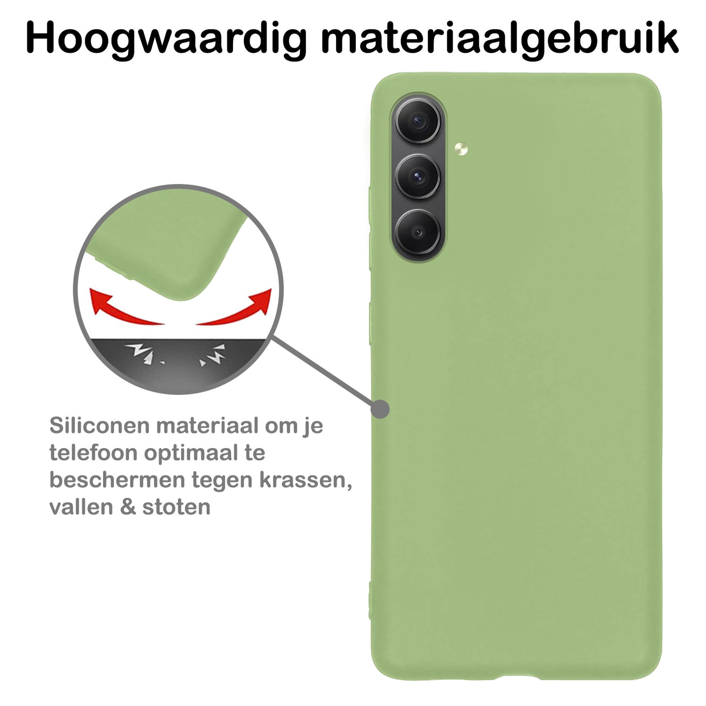 Samsung A54 Hoesje Siliconen - Groen