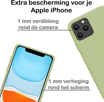 iPhone 11 Pro Max Hoesje Siliconen Backcover Lichtgewicht - Groen