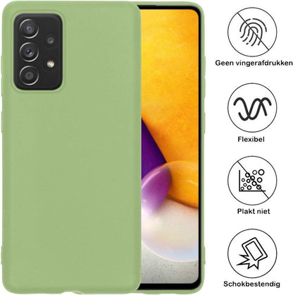 Samsung A72 Hoesje Siliconen Backcover Lichtgewicht - Groen