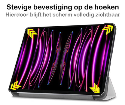 iPad Pro 2022 (11 inch) Trifold Bookcase Hoes - Wit