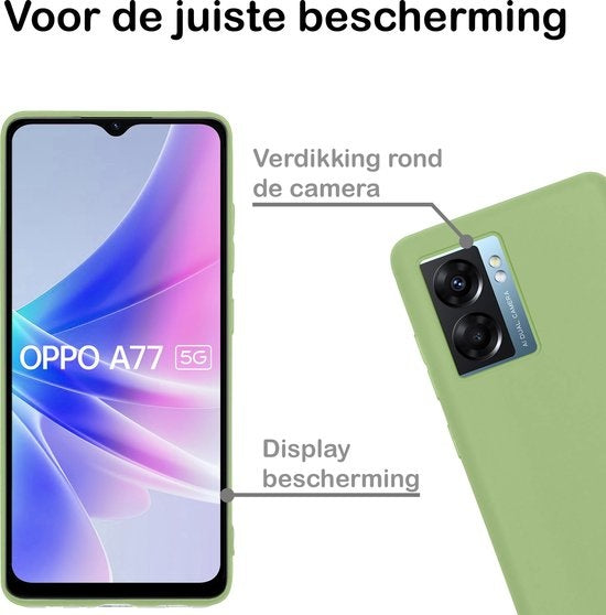 OPPO A77 Hoesje Siliconen - Groen