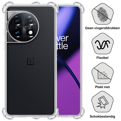 OnePlus 11 Hoesje Shockproof Backcover Siliconen - Transparant