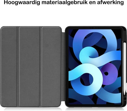 iPad Air 2020 Trifold Bookcase Hoes met Penhouder voor Apple Pen - Paars