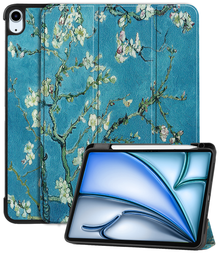 iPad Air 2024 / 2025 (13 inch) Trifold Bookcase Hoes met Penhouder voor Apple Pen - Bloesem