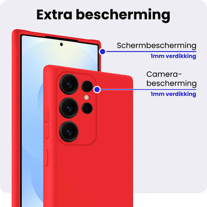 Samsung S25 Ultra Hoesje Siliconen Backcover Lichtgewicht - Rood