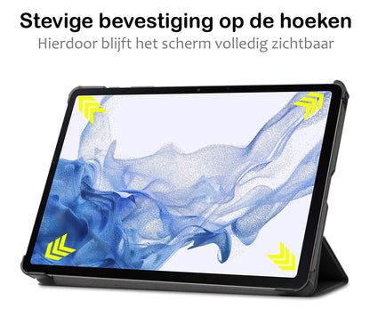 Samsung Galaxy Tab S10 Plus Trifold Bookcase Hoes met Penhouder voor S Pen - Zwart