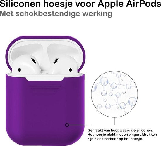 AirPods 2 Hoesje Siliconen met Clip - Paars