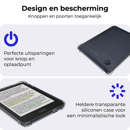 Kobo Clara Colour Hoesje Siliconen Backcover Lichtgewicht - Transparant