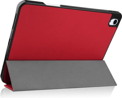 iPad Air 2020 Trifold Bookcase Hoes met Penhouder voor Apple Pen - Rood