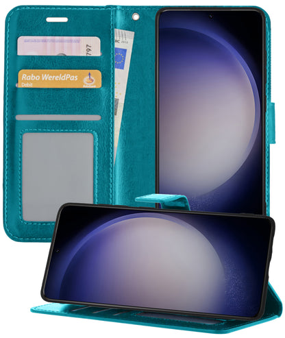 Samsung S23 Plus Hoesje Book Case Kunstleer - Turquoise