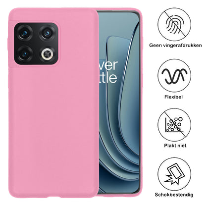 OnePlus 10 Pro Hoesje Siliconen Backcover Lichtgewicht - Lichtroze