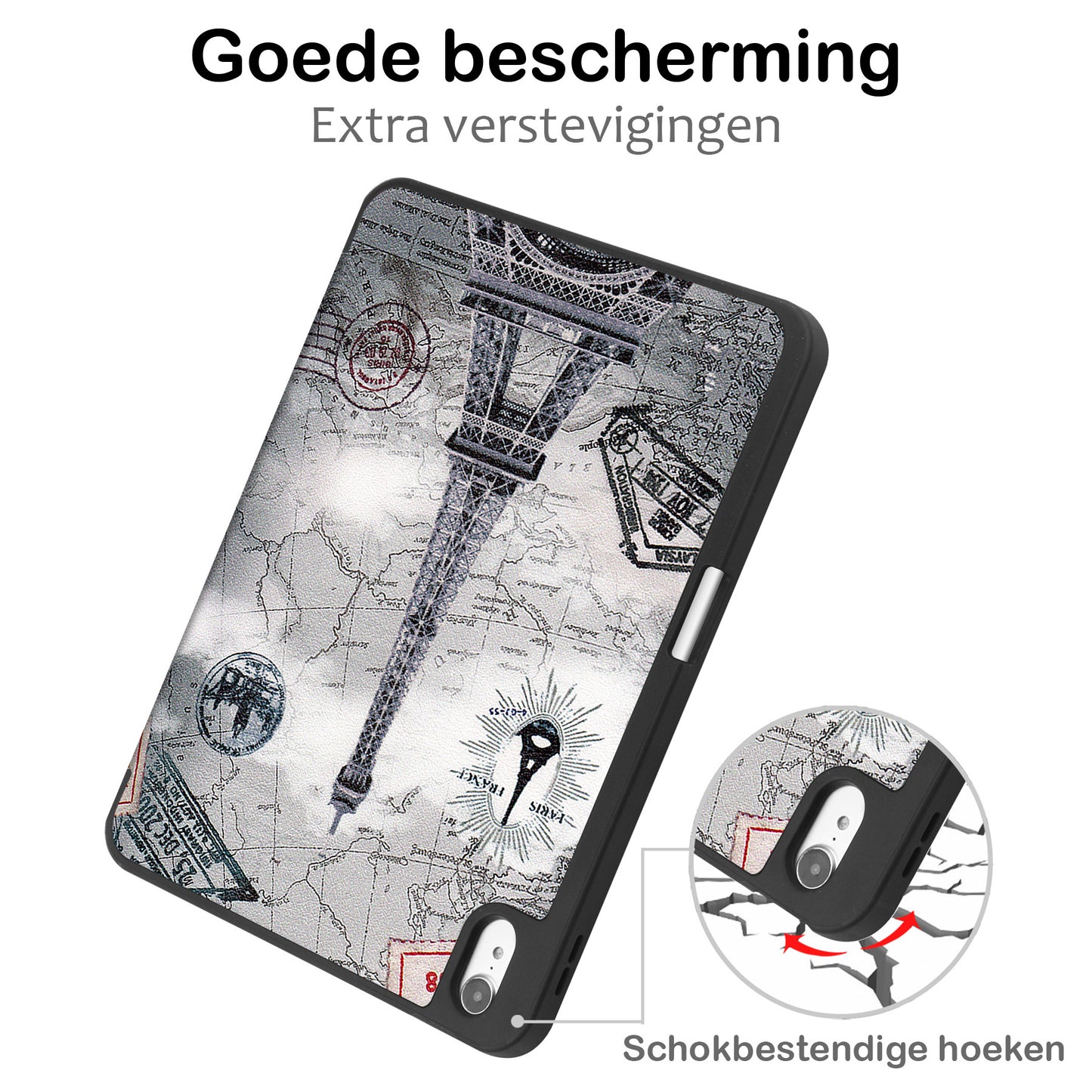 iPad 2022 Hoesje Book Case Met Apple Pencil Uitsparing - Eiffeltoren