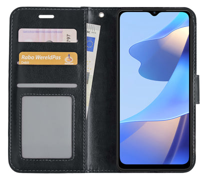 OPPO A16s Hoesje Book Case Kunstleer - Zwart