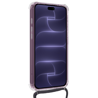 iPhone 18 Pro Hoesje met Koord Backcover Shockproof - Transparant