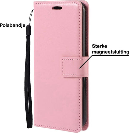 Samsung A32 5G Hoesje Bookcase Cover met Kaarthouder - Lichtroze