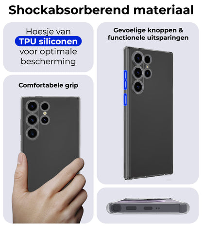 Samsung S24 Ultra Hoesje Siliconen Backcover Lichtgewicht - Transparant