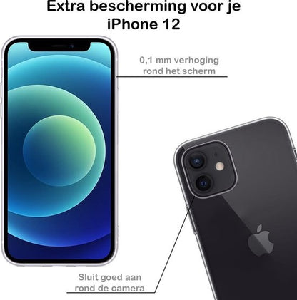 iPhone 12 Hoesje Siliconen Backcover Lichtgewicht - Transparant