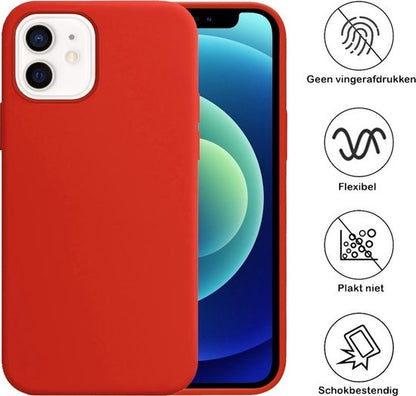 iPhone 12 Mini Hoesje Siliconen Backcover Lichtgewicht - Rood