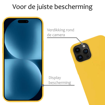 iPhone 15 Pro Max Hoesje Siliconen - Geel