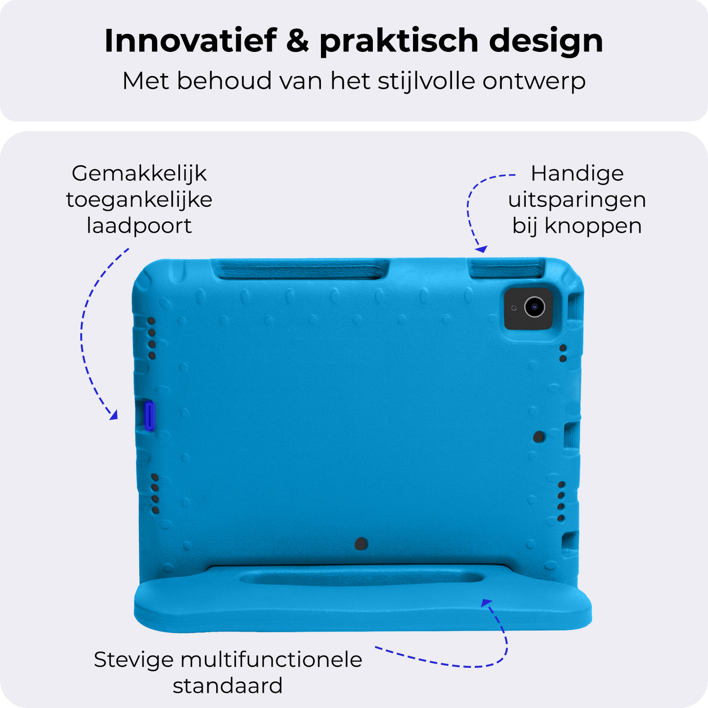 iPad Air 2024 (11 inch) Hoesje Kids Cover Bumper - Blauw