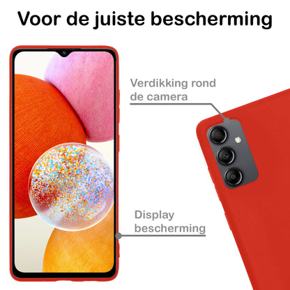 Samsung A14 Hoesje Siliconen Backcover Lichtgewicht - Rood
