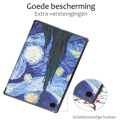 Samsung Galaxy Tab A9 Trifold Bookcase Hoes - Sterrenhemel