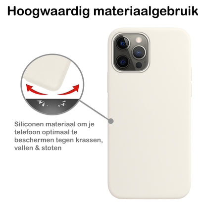 iPhone 13 Pro Hoesje Siliconen Backcover Lichtgewicht - Wit