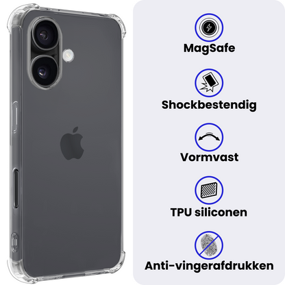 iPhone 17 Hoesje Geschikt voor Magsafe Backcover Shockproof - Transparant