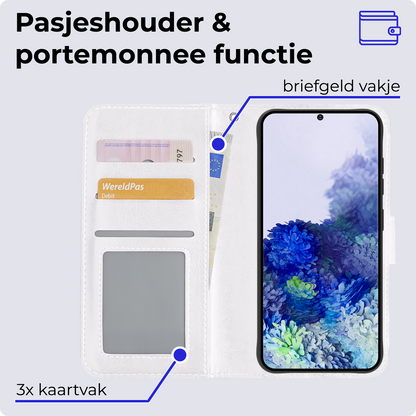 Samsung S20 Ultra Hoesje Bookcase Cover Uitneembaar - Wit