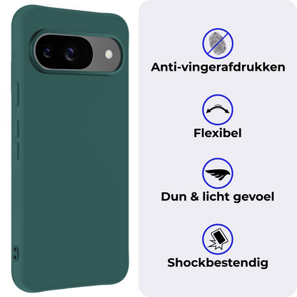 Google Pixel 10 Hoesje Siliconen Backcover Lichtgewicht - Donkergroen