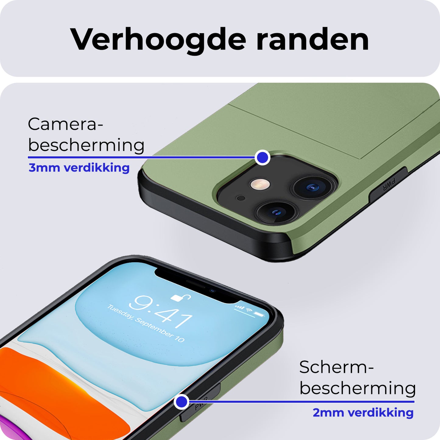 iPhone 11 Hard Case Met Pashouder - Donkergroen