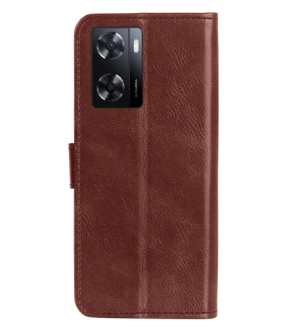 OPPO A57s Hoesje Book Case Kunstleer - Bruin