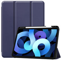 iPad Air 2022 Trifold Bookcase Hoes met Penhouder voor Apple Pen - Donkerblauw
