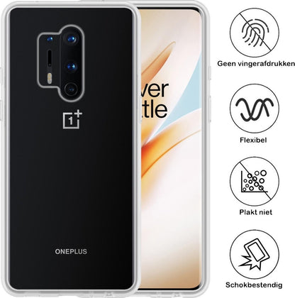OnePlus 8 Pro Hoesje Siliconen Backcover Lichtgewicht - Transparant