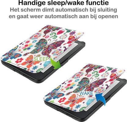 Kobo Clara HD Bookcase Hoes Shockabsorberend - Vlinders