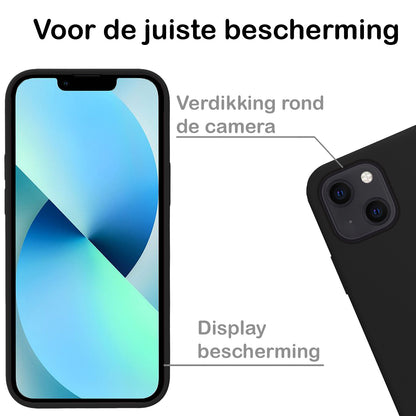 iPhone 13 Mini Hoesje Siliconen Backcover Lichtgewicht - Zwart