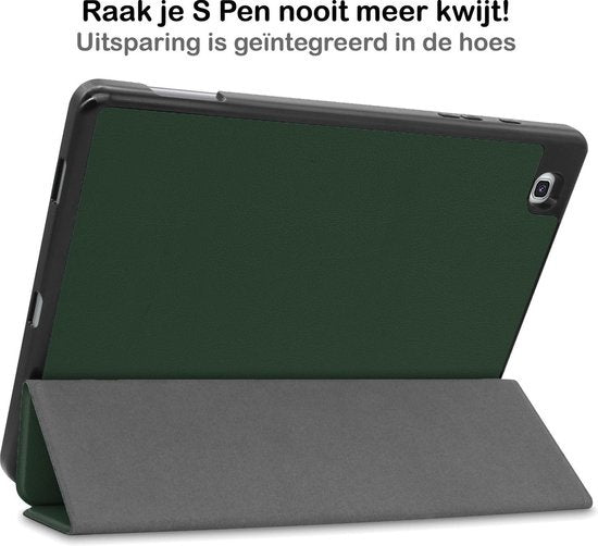 Samsung Galaxy Tab S6 Lite Tablethoes Smcpen Met Screenprotector - Donkergroen