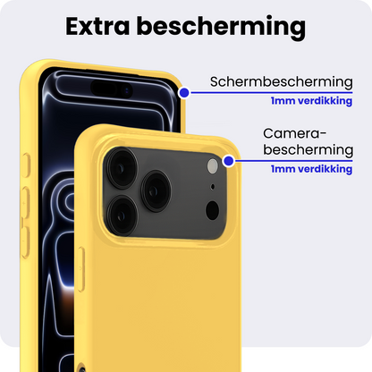 iPhone 17 Pro Max Hoesje Siliconen Backcover Lichtgewicht - Geel