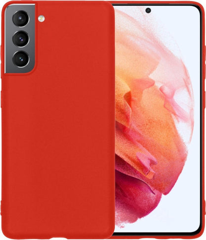 Samsung S21 Hoesje Siliconen - Rood