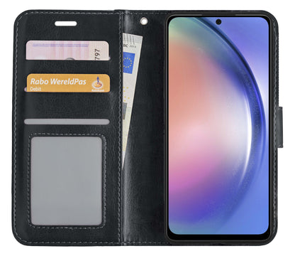 Samsung A54 Hoesje Bookcase Cover met Kaarthouder - Zwart