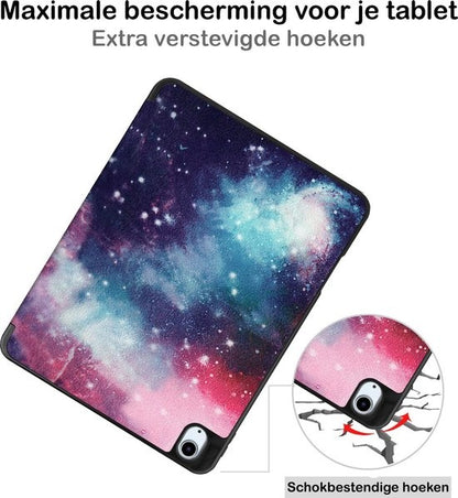 iPad Air 2020 Hoesje Book Case Met Apple Pencil Uitsparing - Galaxy