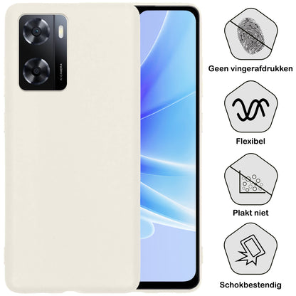 OPPO A57 Hoesje Siliconen Backcover Lichtgewicht - Wit