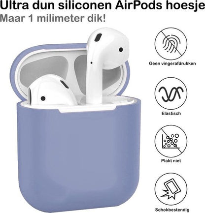 AirPods 1 Hoesje Siliconen Lichtgewicht - Lila