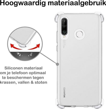 Huawei P30 Lite Hoesje Shockproof Backcover Siliconen - Transparant