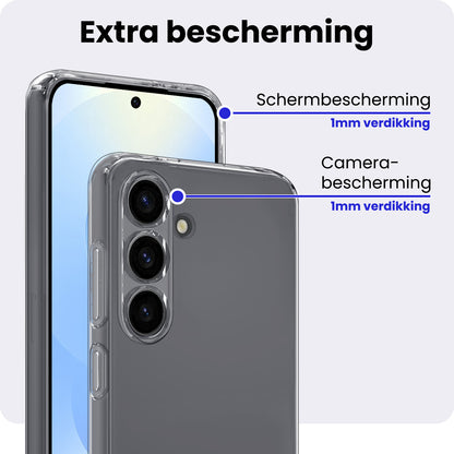 Samsung S25 Hoesje Siliconen Backcover Lichtgewicht - Transparant