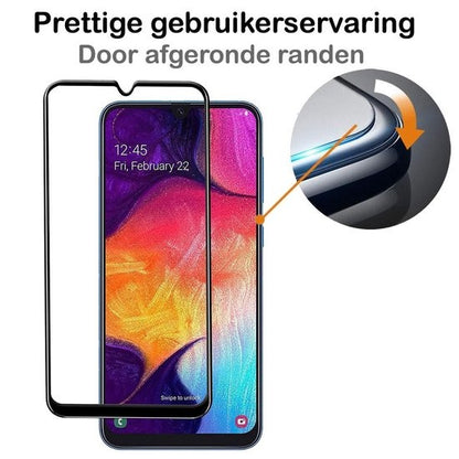 Samsung A20 Screenprotector Full Cover Tempered Glass