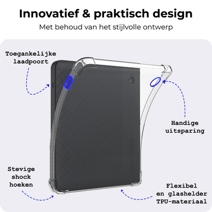 Kobo Libra Colour Hoesje Siliconen Backcover Lichtgewicht - Transparant